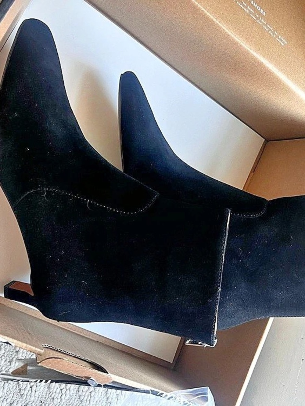 Madewell The Dimes Kitten-Heel Boot in Suede Kitten-Heel Boots in Black US 8.5 - Picture 2 of 6